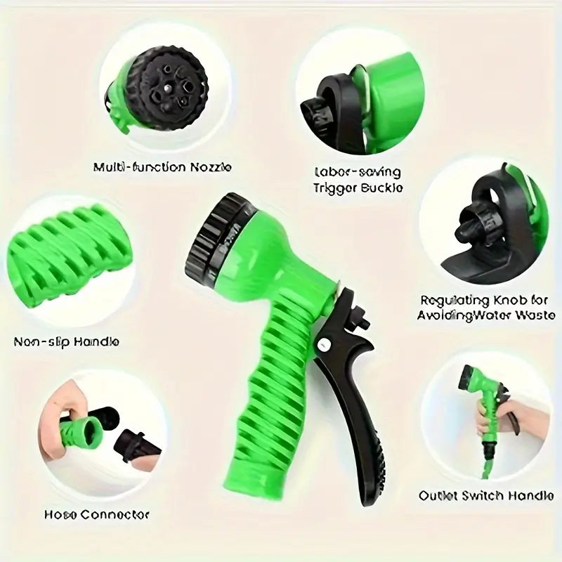 Expandable Pipe with High-Pressure Nozzle for Car Wash, Gardening, and , For Universal Connector 30M/100ft.