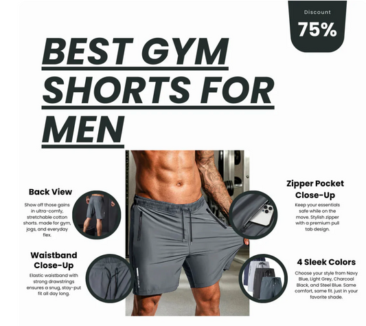 Men's Stretch Shorts (Pack of 3) | Soft & Breathable